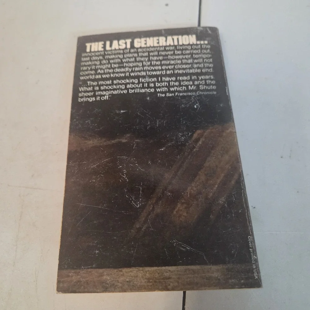 On The Beach by Nevil Shute 1974, Ballantine Books Pbk Nuclear WAR 1st Printing